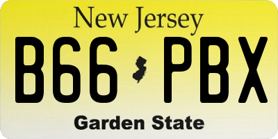 NJ license plate B66PBX