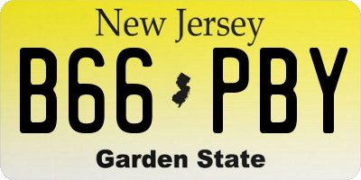 NJ license plate B66PBY