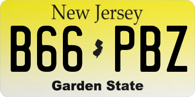 NJ license plate B66PBZ