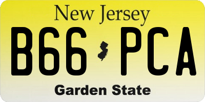 NJ license plate B66PCA