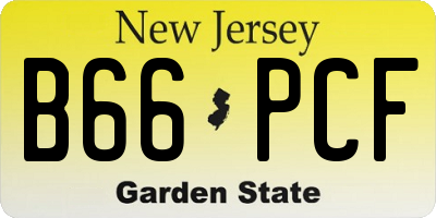 NJ license plate B66PCF