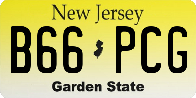 NJ license plate B66PCG