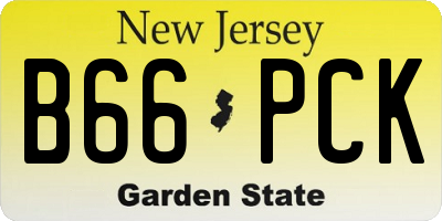NJ license plate B66PCK