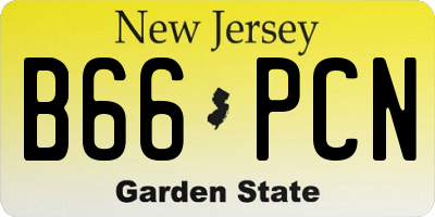 NJ license plate B66PCN