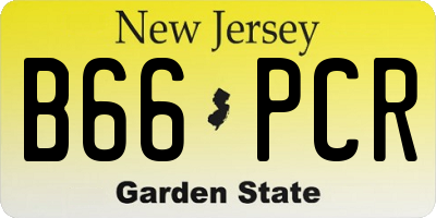 NJ license plate B66PCR