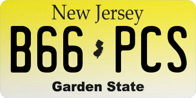 NJ license plate B66PCS