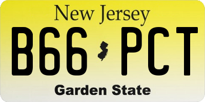 NJ license plate B66PCT