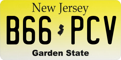 NJ license plate B66PCV