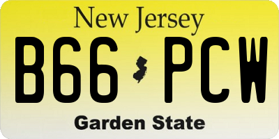 NJ license plate B66PCW