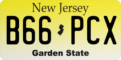NJ license plate B66PCX
