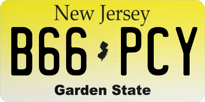 NJ license plate B66PCY