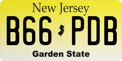 NJ license plate B66PDB
