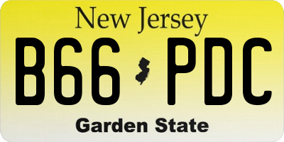 NJ license plate B66PDC