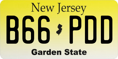 NJ license plate B66PDD