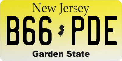 NJ license plate B66PDE