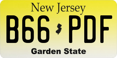 NJ license plate B66PDF