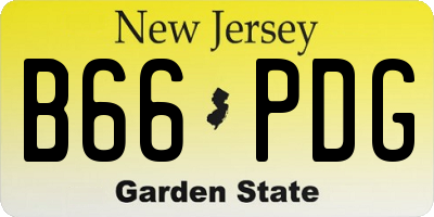 NJ license plate B66PDG