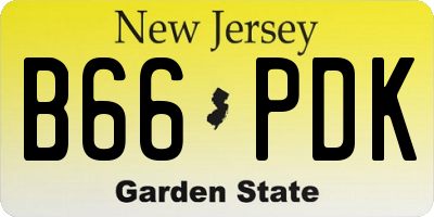 NJ license plate B66PDK