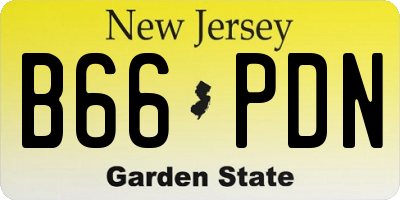 NJ license plate B66PDN