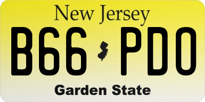 NJ license plate B66PDO
