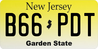 NJ license plate B66PDT