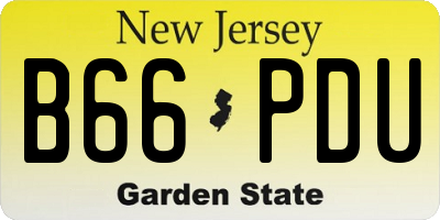 NJ license plate B66PDU