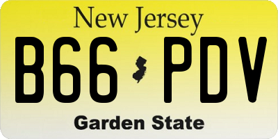 NJ license plate B66PDV