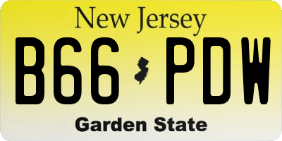 NJ license plate B66PDW