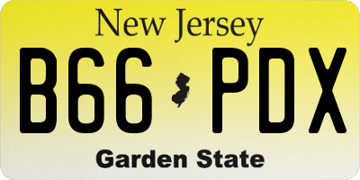 NJ license plate B66PDX