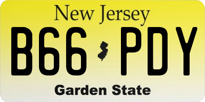 NJ license plate B66PDY