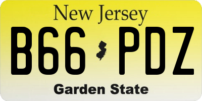 NJ license plate B66PDZ