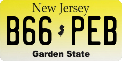 NJ license plate B66PEB