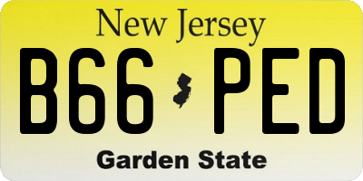 NJ license plate B66PED