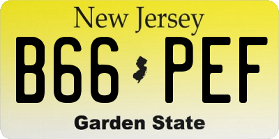 NJ license plate B66PEF