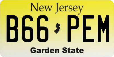 NJ license plate B66PEM
