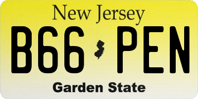 NJ license plate B66PEN