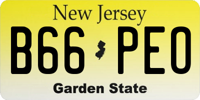 NJ license plate B66PEO