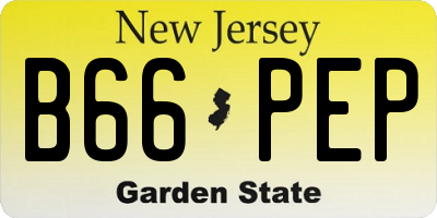 NJ license plate B66PEP