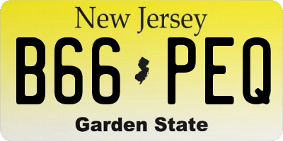 NJ license plate B66PEQ