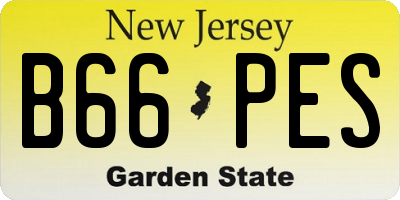 NJ license plate B66PES