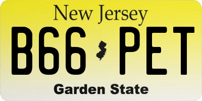 NJ license plate B66PET