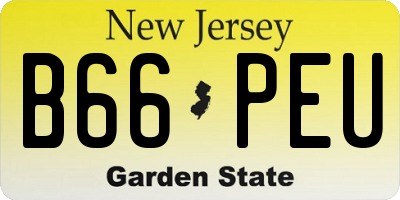 NJ license plate B66PEU