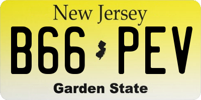 NJ license plate B66PEV