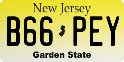NJ license plate B66PEY