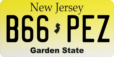 NJ license plate B66PEZ