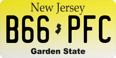 NJ license plate B66PFC