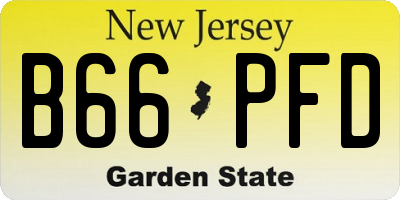NJ license plate B66PFD