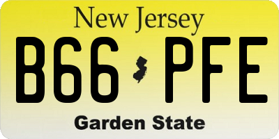 NJ license plate B66PFE