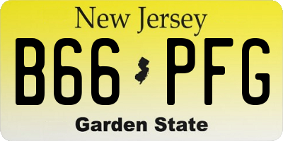 NJ license plate B66PFG
