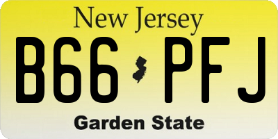 NJ license plate B66PFJ